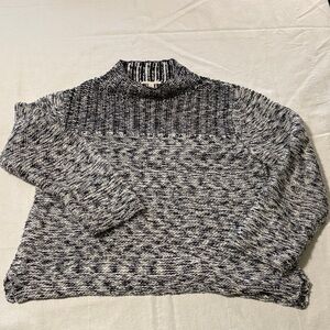 Eileen Fisher Black and White Turtleneck Sweater